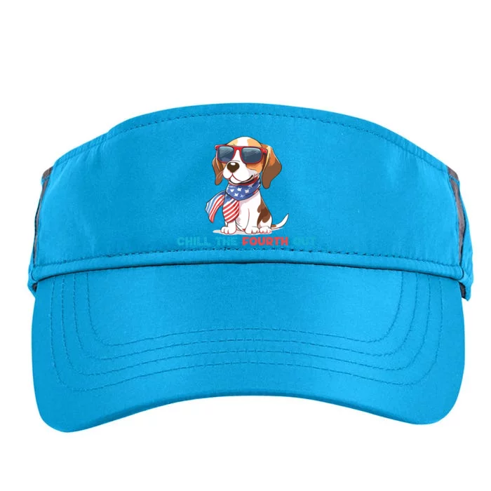 Funny 4th Of July Beagle Dog Chill The Fourth Out Dog Lover Adult Drive Performance Visor