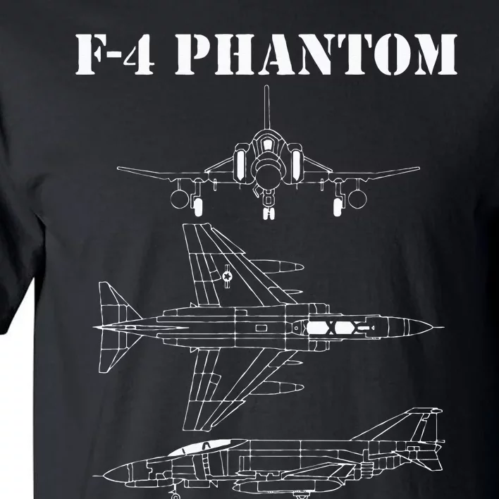 F 4 Phantom Fighter Jet Airplane Pilot Military Aircraft F4 Tall T-Shirt