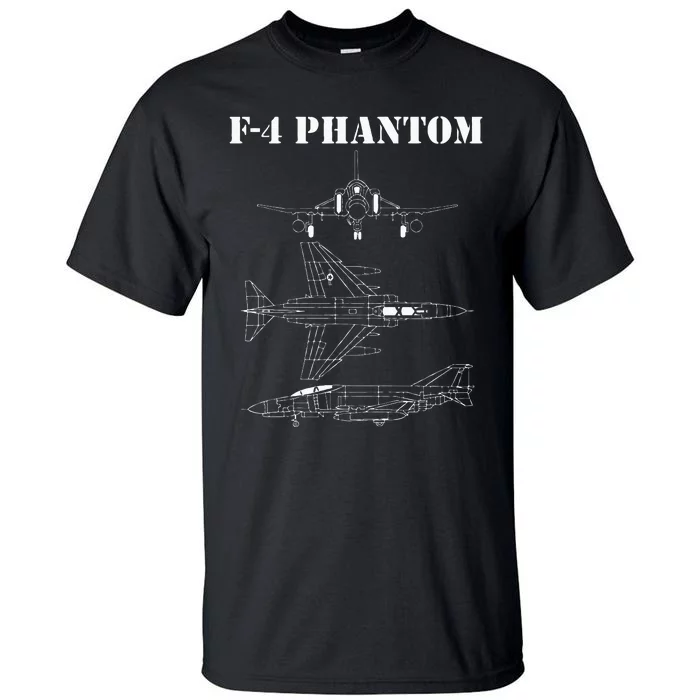 F 4 Phantom Fighter Jet Airplane Pilot Military Aircraft F4 Tall T-Shirt