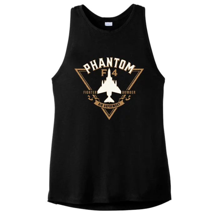 F 4 Phantom II Naval Fighter Bomber Jet Interceptor Aircraft Ladies Tri-Blend Wicking Tank