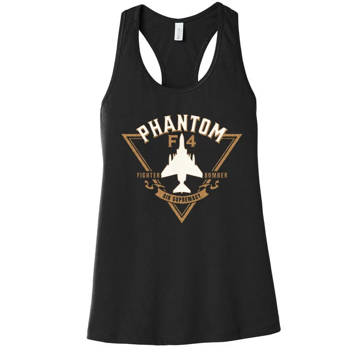 F 4 Phantom II Naval Fighter Bomber Jet Interceptor Aircraft Women's Racerback Tank