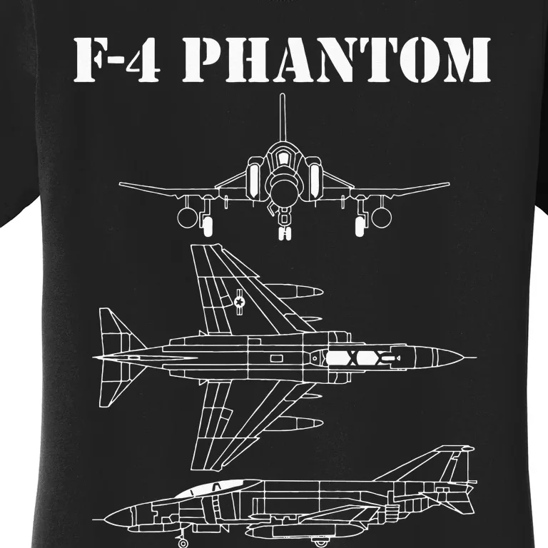 F 4 Phantom Fighter Jet Airplane Pilot Military Aircraft F4 Women's T-Shirt