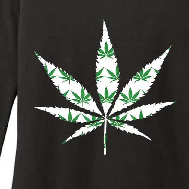 Funny 420 Stoner THC Marijuana Cannabis Weed Pot Leaf Smoker Womens CVC Long Sleeve Shirt