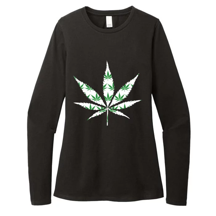 Funny 420 Stoner THC Marijuana Cannabis Weed Pot Leaf Smoker Womens CVC Long Sleeve Shirt