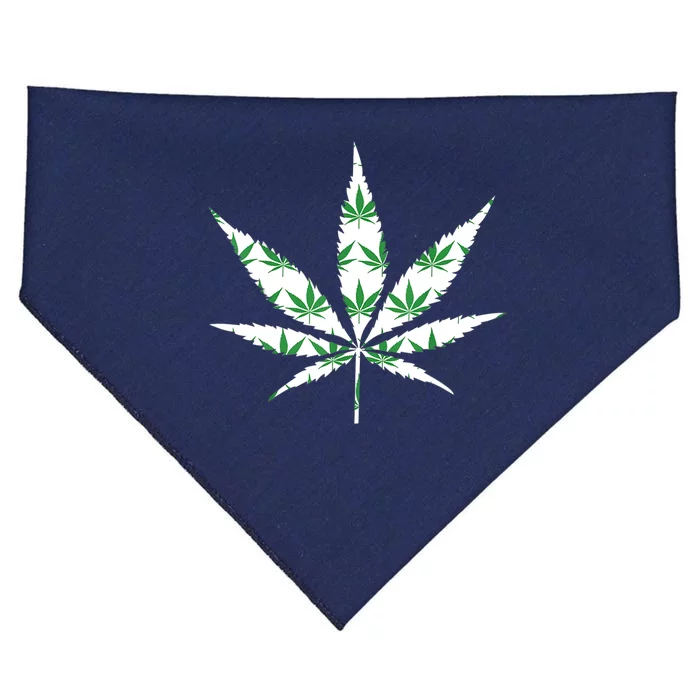 Funny 420 Stoner THC Marijuana Cannabis Weed Pot Leaf Smoker USA-Made Doggie Bandana