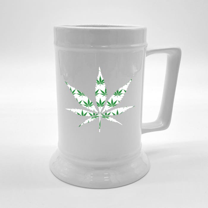 Funny 420 Stoner THC Marijuana Cannabis Weed Pot Leaf Smoker Front & Back Beer Stein