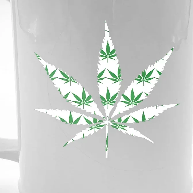 Funny 420 Stoner THC Marijuana Cannabis Weed Pot Leaf Smoker Front & Back Beer Stein