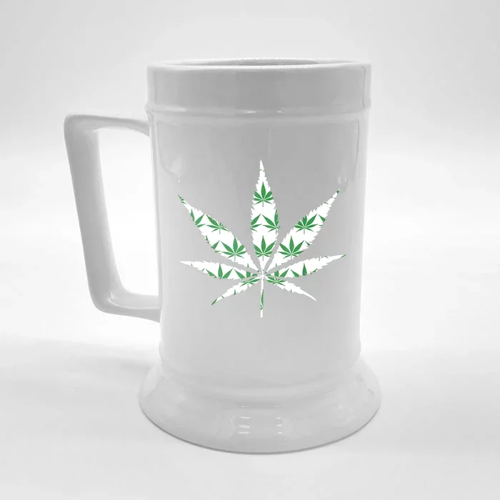 Funny 420 Stoner THC Marijuana Cannabis Weed Pot Leaf Smoker Front & Back Beer Stein