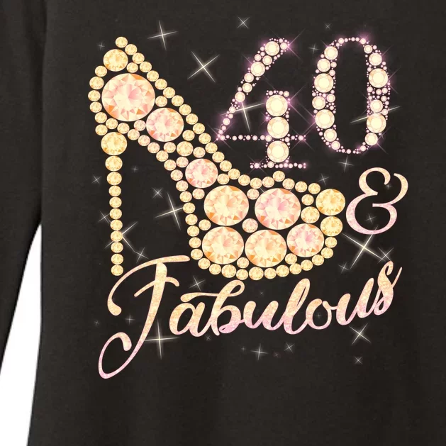 Fabulous & 40 Sparkly Heel 40th Birthday Womens CVC Long Sleeve Shirt