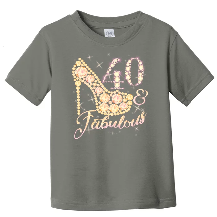 Fabulous & 40 Sparkly Heel 40th Birthday Toddler T-Shirt