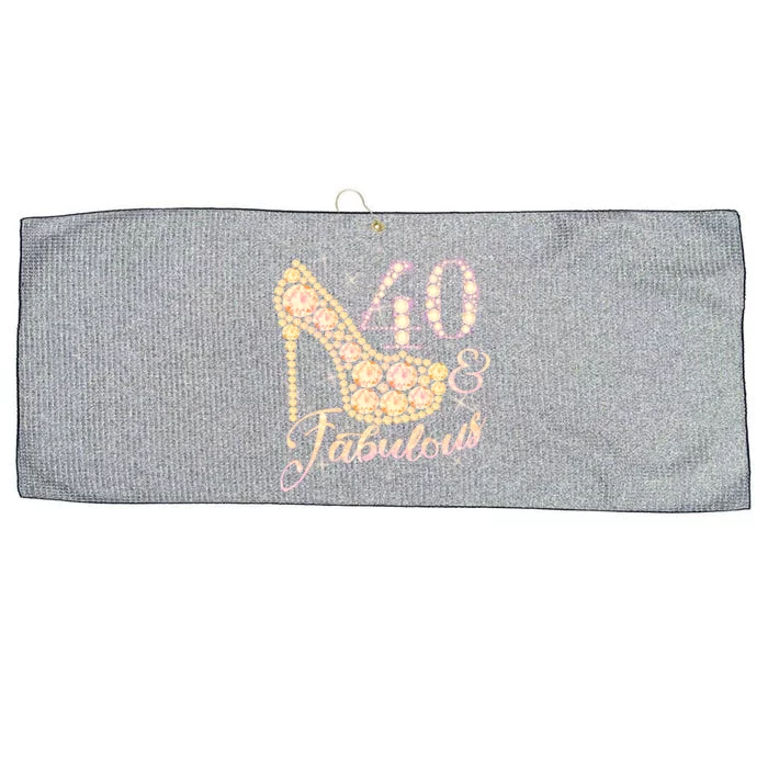 Fabulous & 40 Sparkly Heel 40th Birthday Large Microfiber Waffle Golf Towel