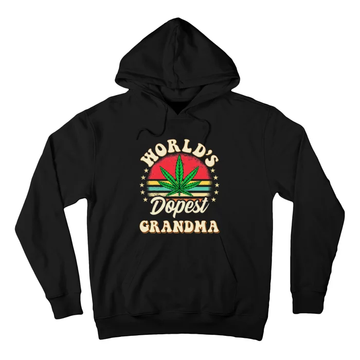 Funny 420 Weed Pot Vintage Matching Worlds Dopest Grandma Hoodie