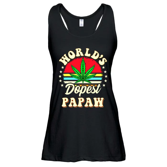 Funny 420 Weed Pot Vintage Matching Worlds Dopest Papaw Ladies Essential Flowy Tank