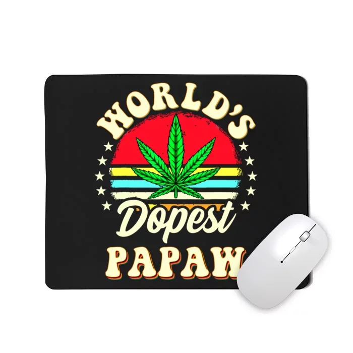 Funny 420 Weed Pot Vintage Matching Worlds Dopest Papaw Mousepad