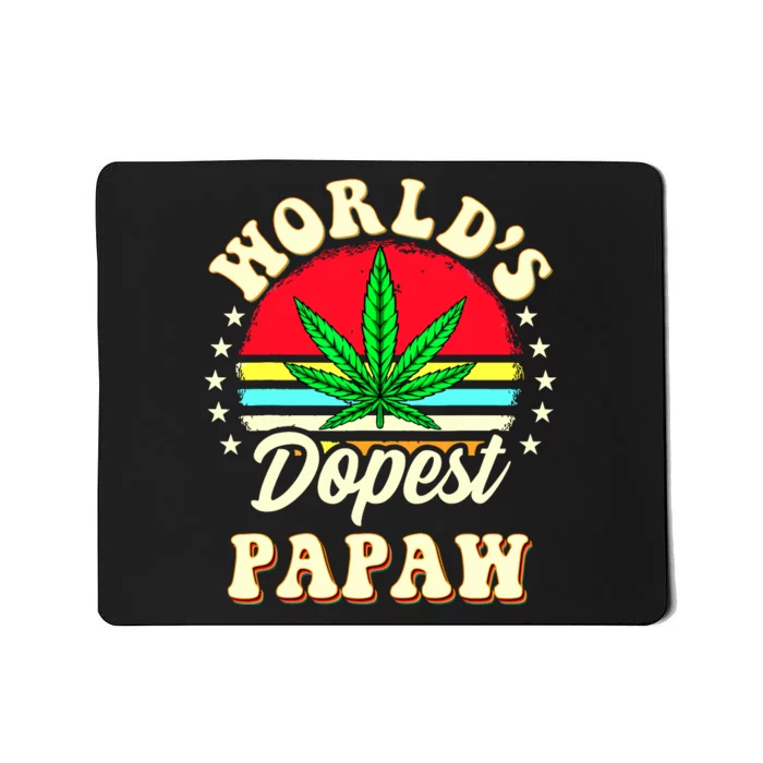 Funny 420 Weed Pot Vintage Matching Worlds Dopest Papaw Mousepad