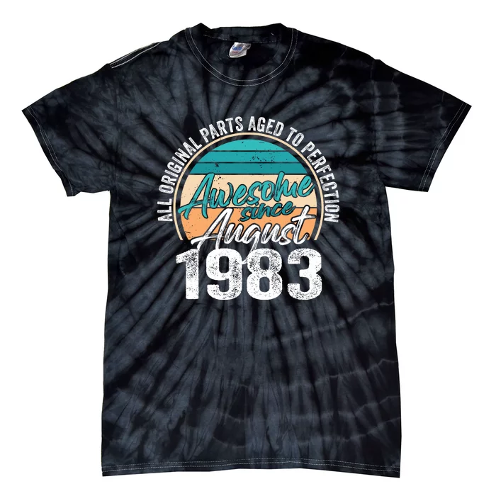 Funny 40 Year Old August 1983 Vintage Retro 40th Birthday Gift Tie-Dye T-Shirt