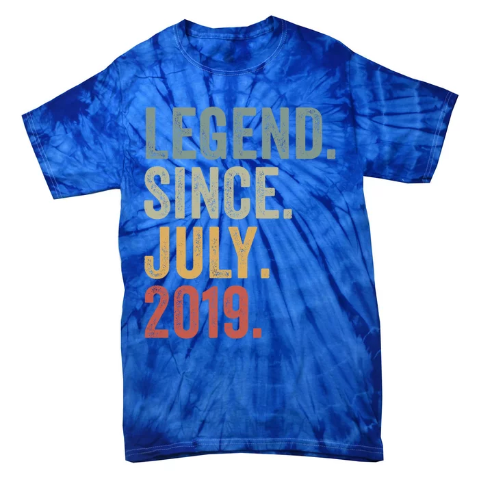 Funny 4 Year Old July 2019 Vintage Retro 4th Birthday Gift Tie-Dye T-Shirt