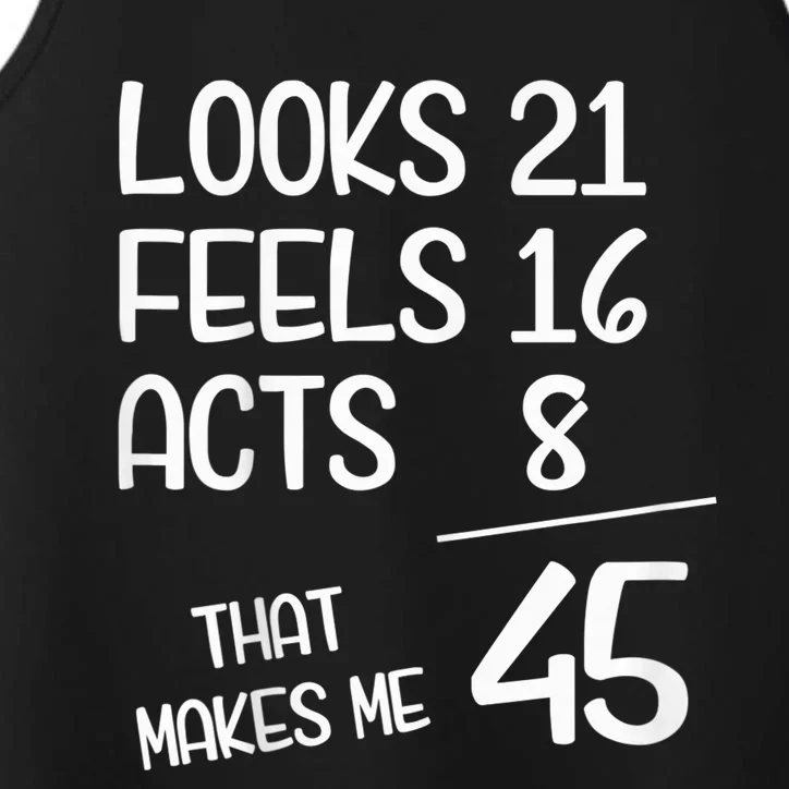 Funny 45 Year Old 45th Birthday Born In 1978 Performance Tank