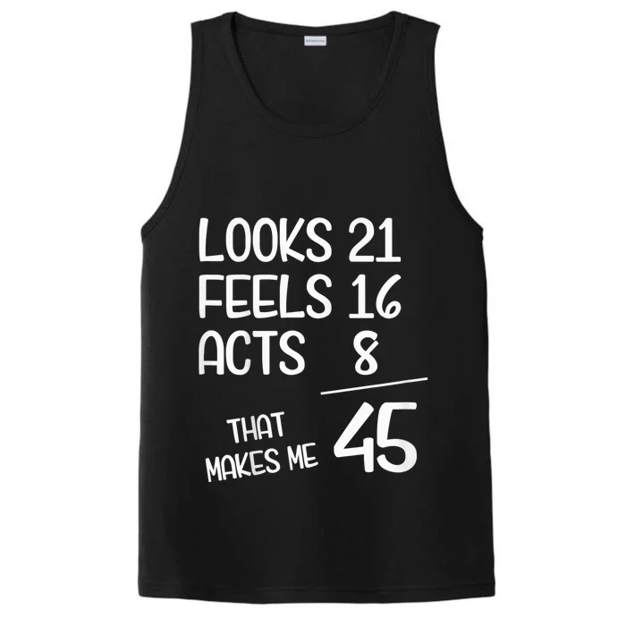 Funny 45 Year Old 45th Birthday Born In 1978 Performance Tank