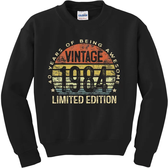 Funny 40 Year Old Gifts Vintage 1984 Limited Edition 40th Birthday Kids Sweatshirt