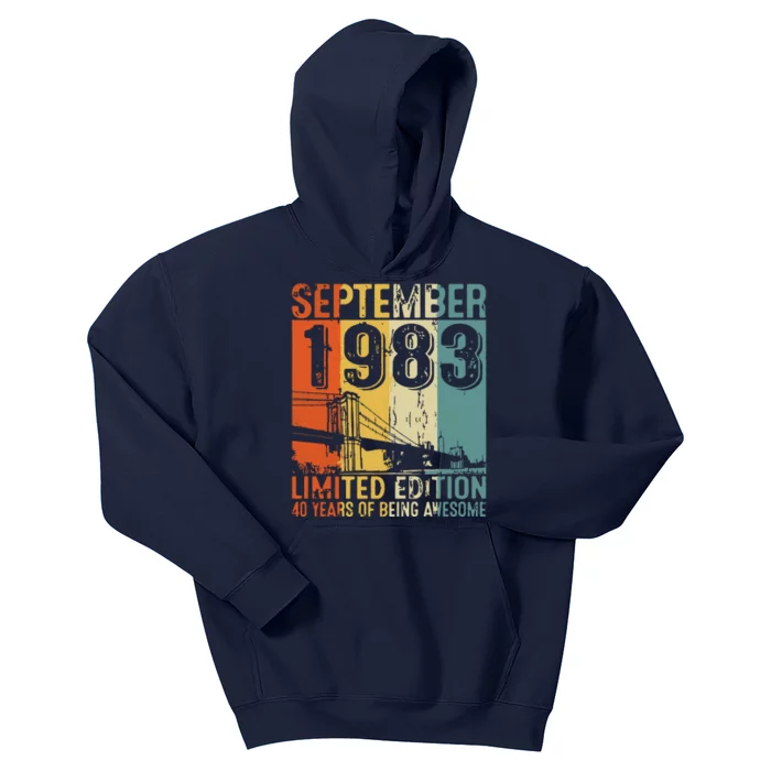 Funny 40 Year Old September 1983 Vintage 40th Birthday Gifts Kids Hoodie