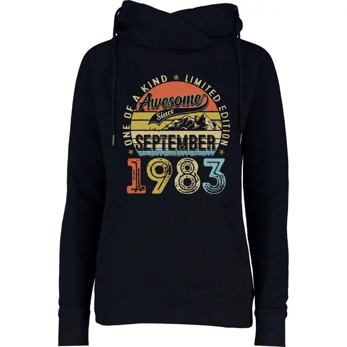 Funny 40 Year Old September 1983 Vintage 40th Birthday Gifts Womens Funnel Neck Pullover Hood