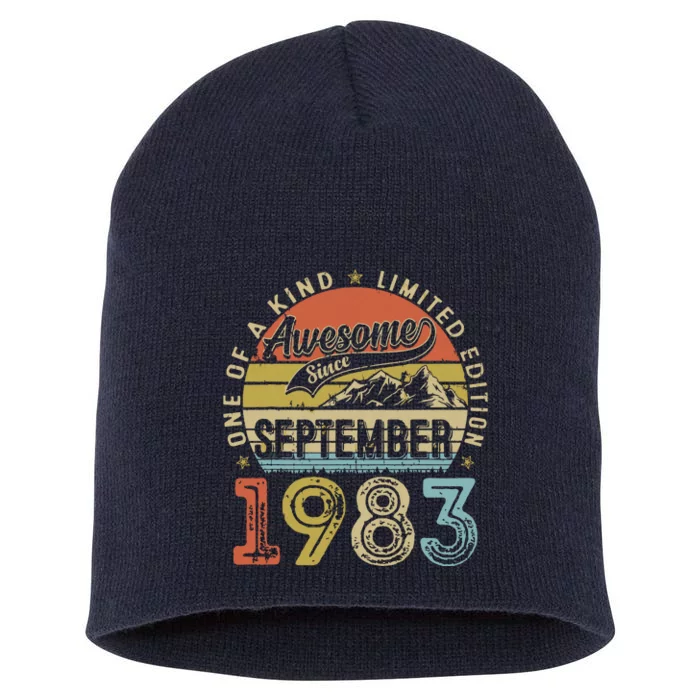 Funny 40 Year Old September 1983 Vintage 40th Birthday Gifts Short Acrylic Beanie