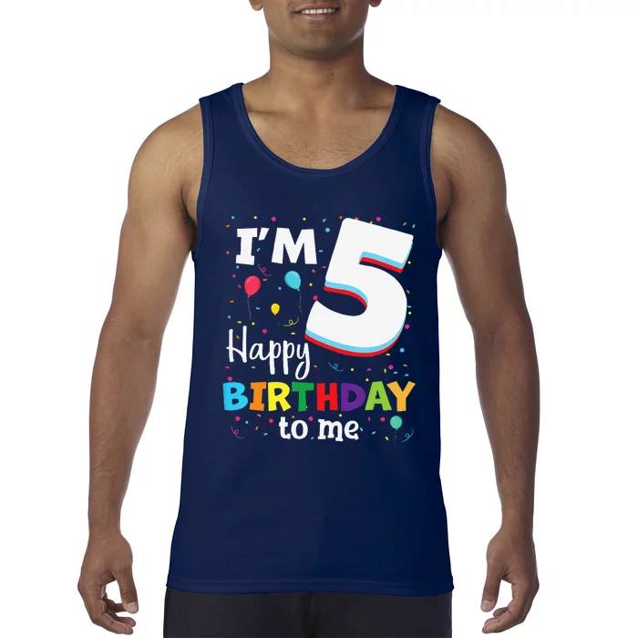 Five 5yr 5th Birthday Happy Birthday 5 Years Old Tank Top