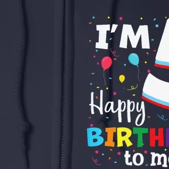 Five 5yr 5th Birthday Happy Birthday 5 Years Old Full Zip Hoodie