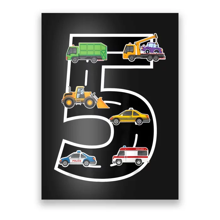 Fifth 5yr 5th Birthday Boy 5 Years Old Birthday Decoration Poster