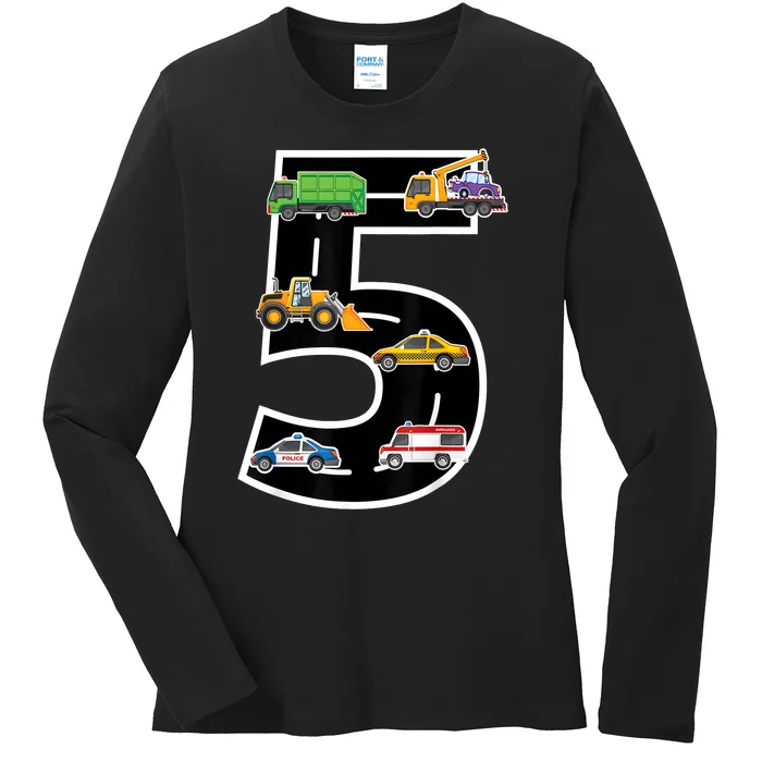 Fifth 5yr 5th Birthday Boy 5 Years Old Birthday Decoration Ladies Long Sleeve Shirt