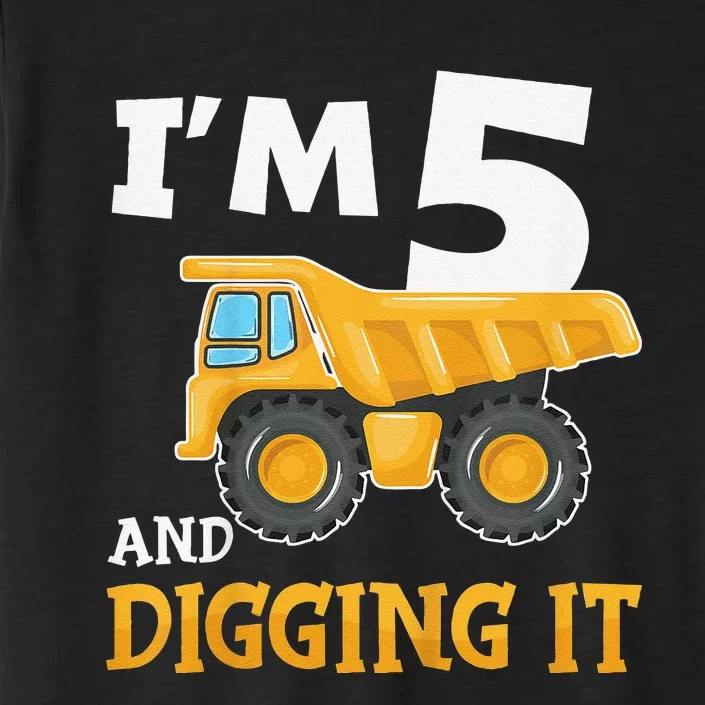 Five 5yr 5th Birthday Construction 5 Years Old ChromaSoft Performance T-Shirt