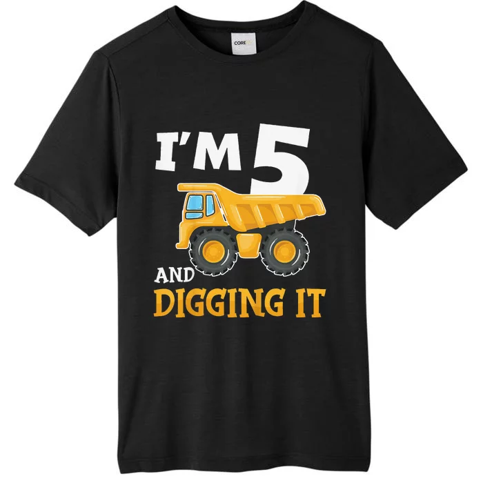 Five 5yr 5th Birthday Construction 5 Years Old ChromaSoft Performance T-Shirt