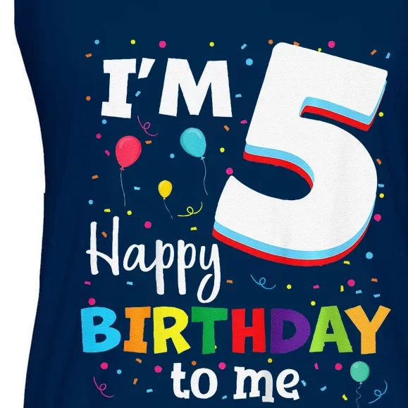 Five 5yr 5th Birthday Happy Birthday 5 Years Old Ladies Essential Flowy Tank