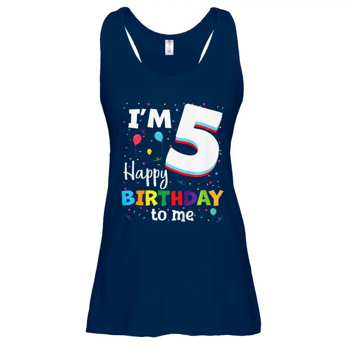 Five 5yr 5th Birthday Happy Birthday 5 Years Old Ladies Essential Flowy Tank