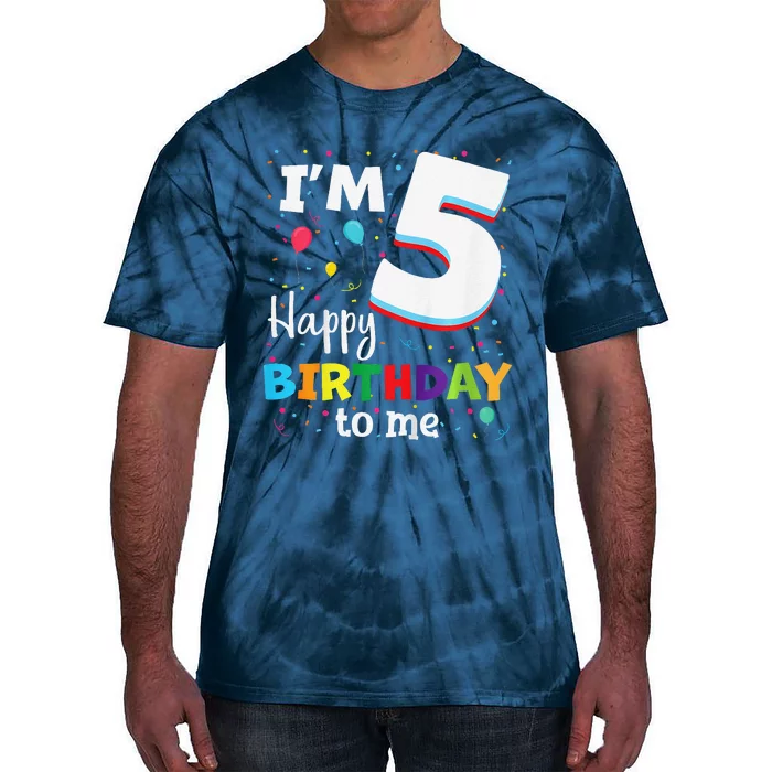 Five 5yr 5th Birthday Happy Birthday 5 Years Old Tie-Dye T-Shirt