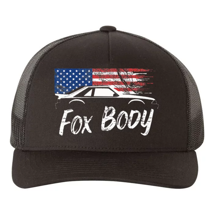 Foxbody 5.0 American Flag Stang Muscle Car Yupoong Adult 5-Panel Trucker Hat