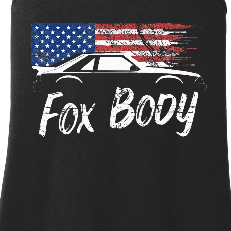 Foxbody 5.0 American Flag Stang Muscle Car Ladies Essential Tank