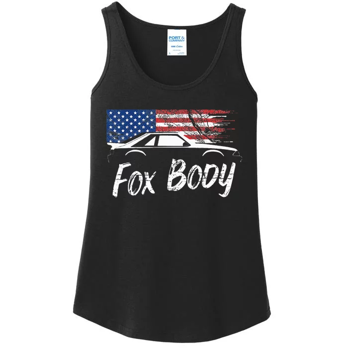 Foxbody 5.0 American Flag Stang Muscle Car Ladies Essential Tank