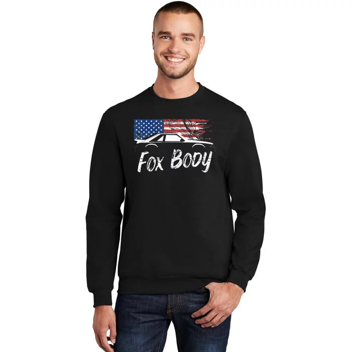 Foxbody 5.0 American Flag Stang Muscle Car Tall Sweatshirt