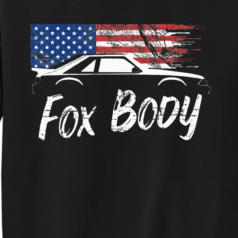 Foxbody 5.0 American Flag Stang Muscle Car Tall Sweatshirt