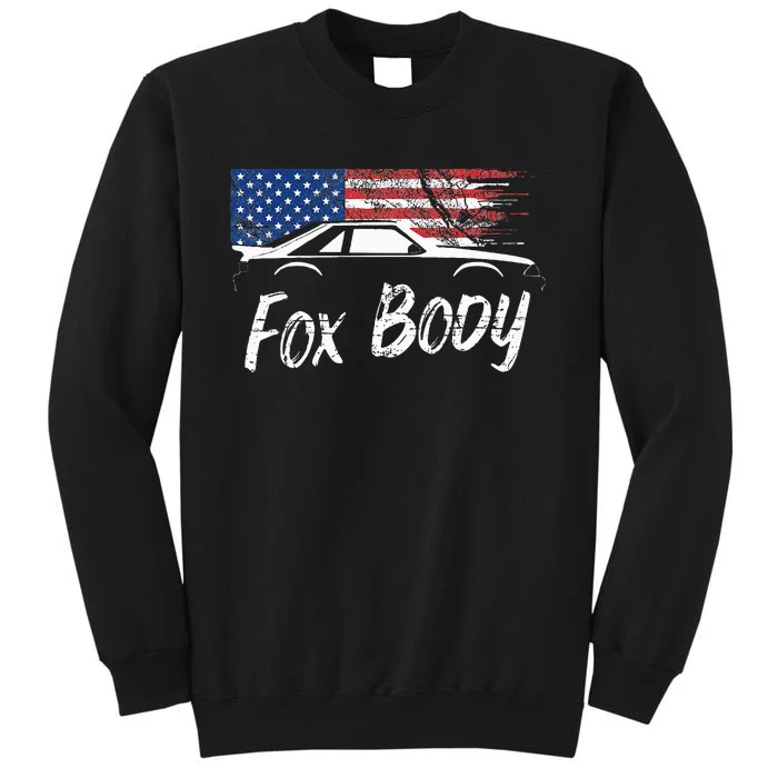 Foxbody 5.0 American Flag Stang Muscle Car Tall Sweatshirt