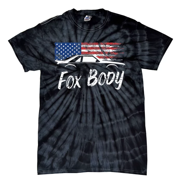 Foxbody 5.0 American Flag Stang Muscle Car Tie-Dye T-Shirt