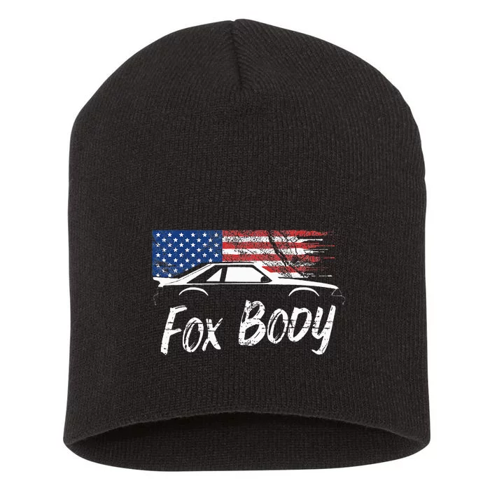 Foxbody 5.0 American Flag Stang Muscle Car Short Acrylic Beanie