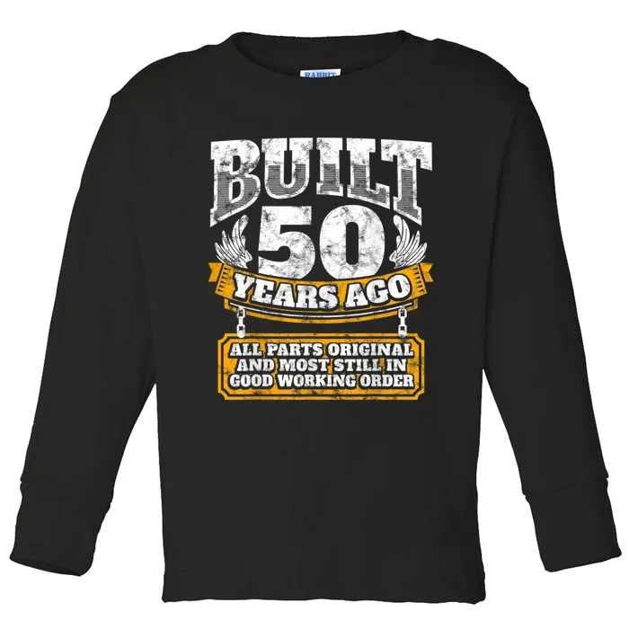 Funny 50th Birthday Shirt B-Day Gift Saying Age 50 Year Joke Toddler Long Sleeve Shirt