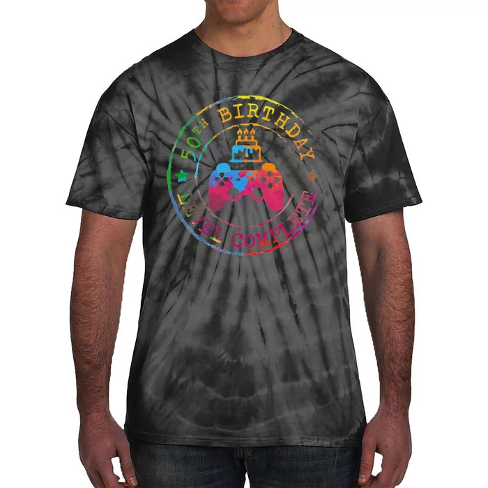 Funny 50th Birthday Video Game Gamer Birthday Decoration Tie-Dye T-Shirt