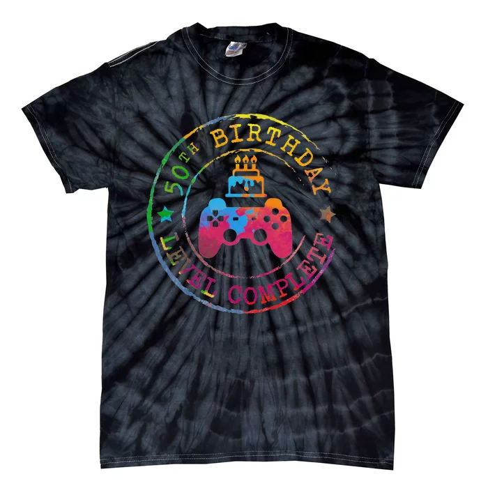 Funny 50th Birthday Video Game Gamer Birthday Decoration Tie-Dye T-Shirt