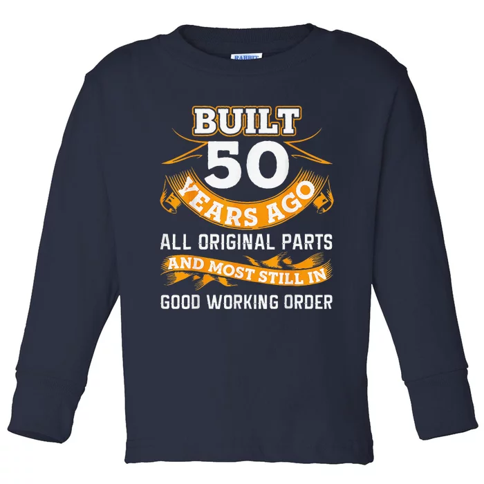 Funny 50th Birthday Shirts 50 Years Old Gifts Toddler Long Sleeve Shirt