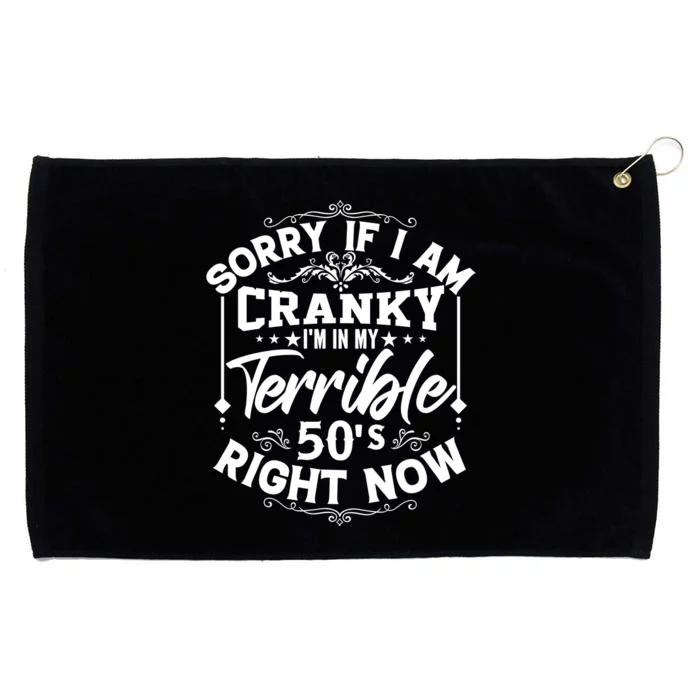 Funny 50th Birthday Slogan Grommeted Golf Towel