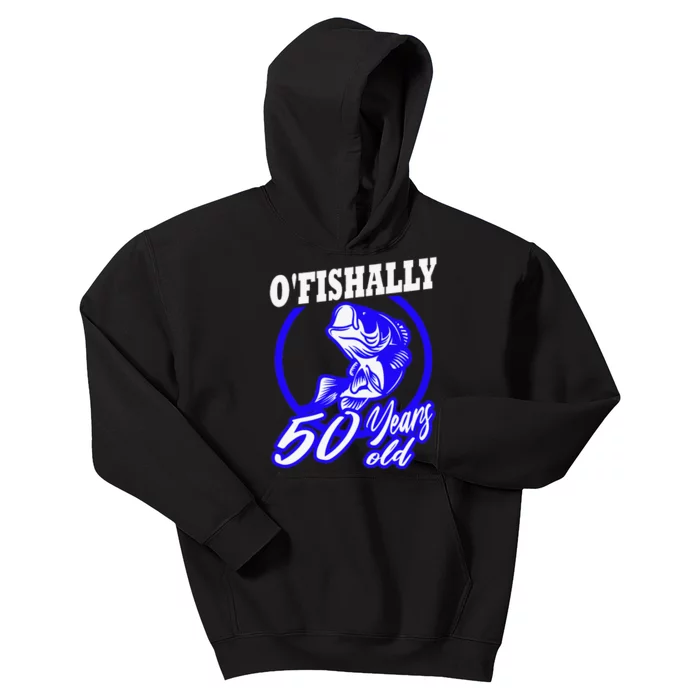 Funny 50th Birthday Fishing Fisherman Fifty Years Old Gift Kids Hoodie